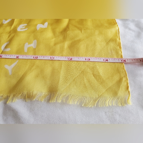 GIVENCHY Letters Silk Yellow Long Scarf - Picture 4 of 7